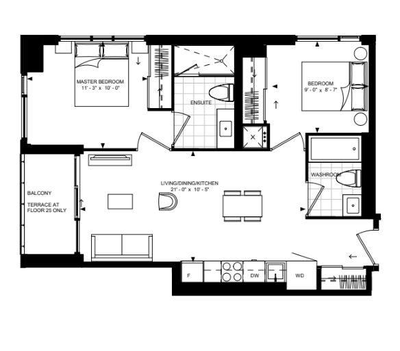 Floor plan of 2-C