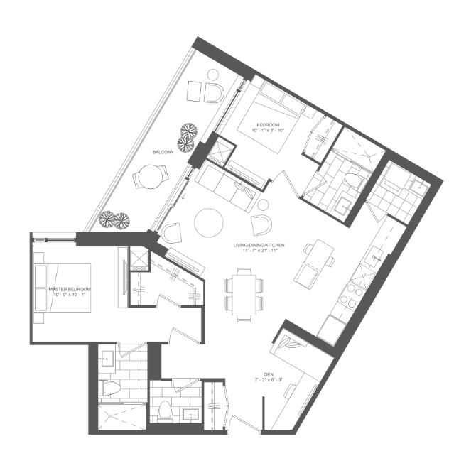 293 The Kingsway Condos 2DA Floor Plan, Toronto ON Livabl