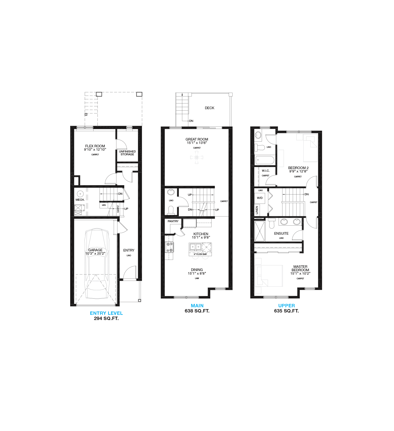 Verona Townhomes by Trico 401 Sage Hill Grove NW Floor Plans and