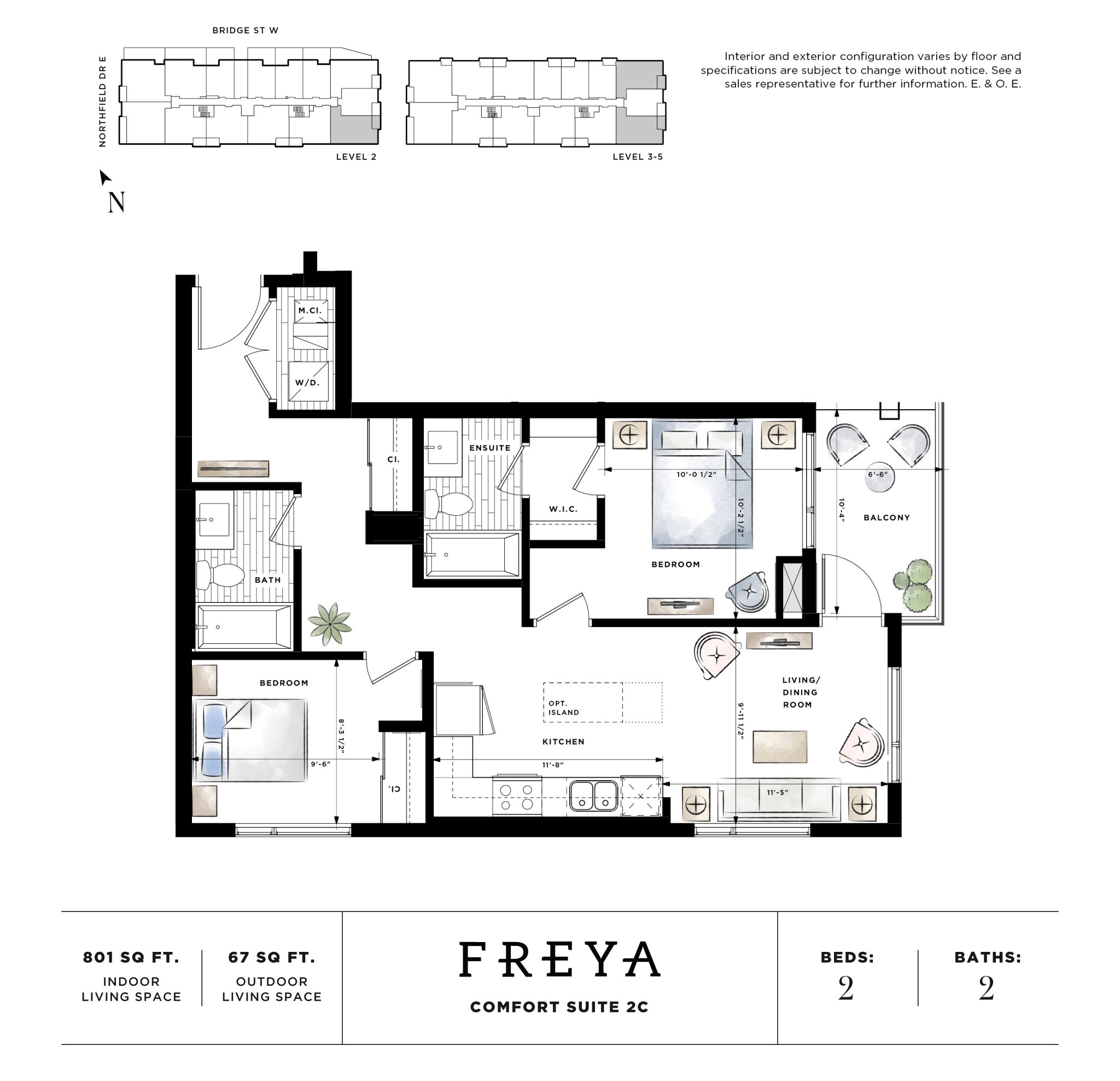 Freya floor plan at Blackstone Condominiums in Waterloo, ON