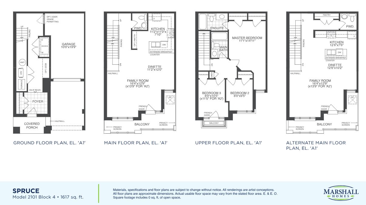 Marshall Homes Altona Towns Spruce (3 bedroom) Floor Plans and Pricing