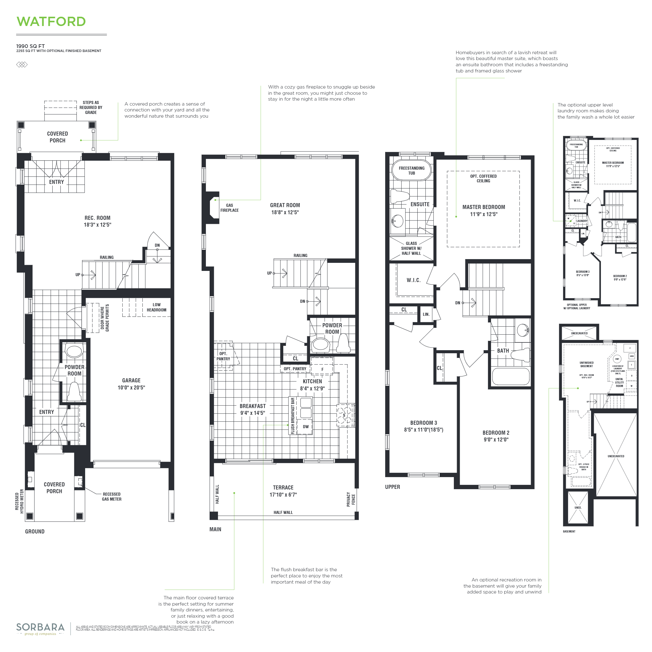 The Townhomes at Brooklin Corners Watford Floor Plans and Pricing