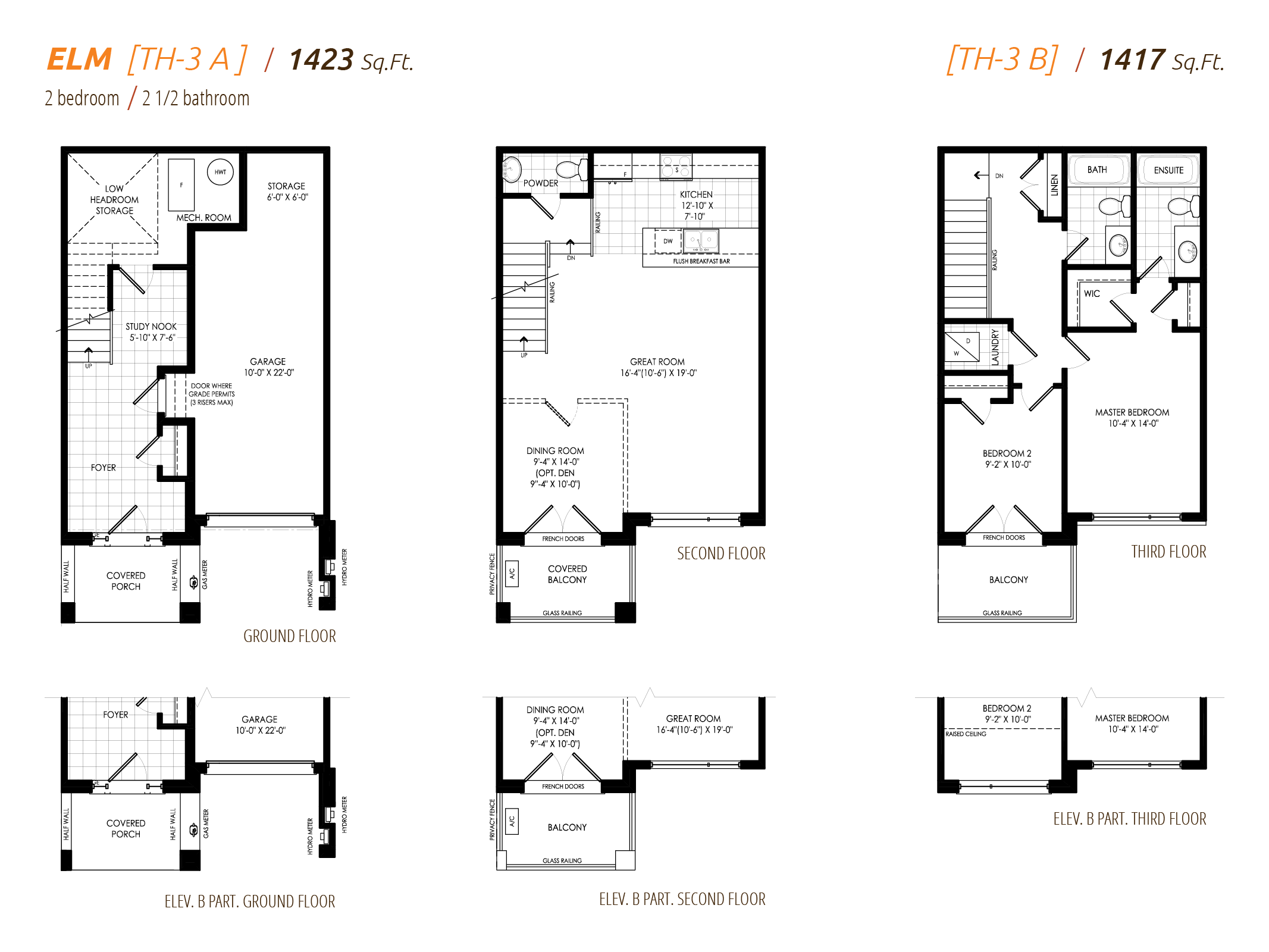 Urban North Townhomes Elm Floor Plans and Pricing