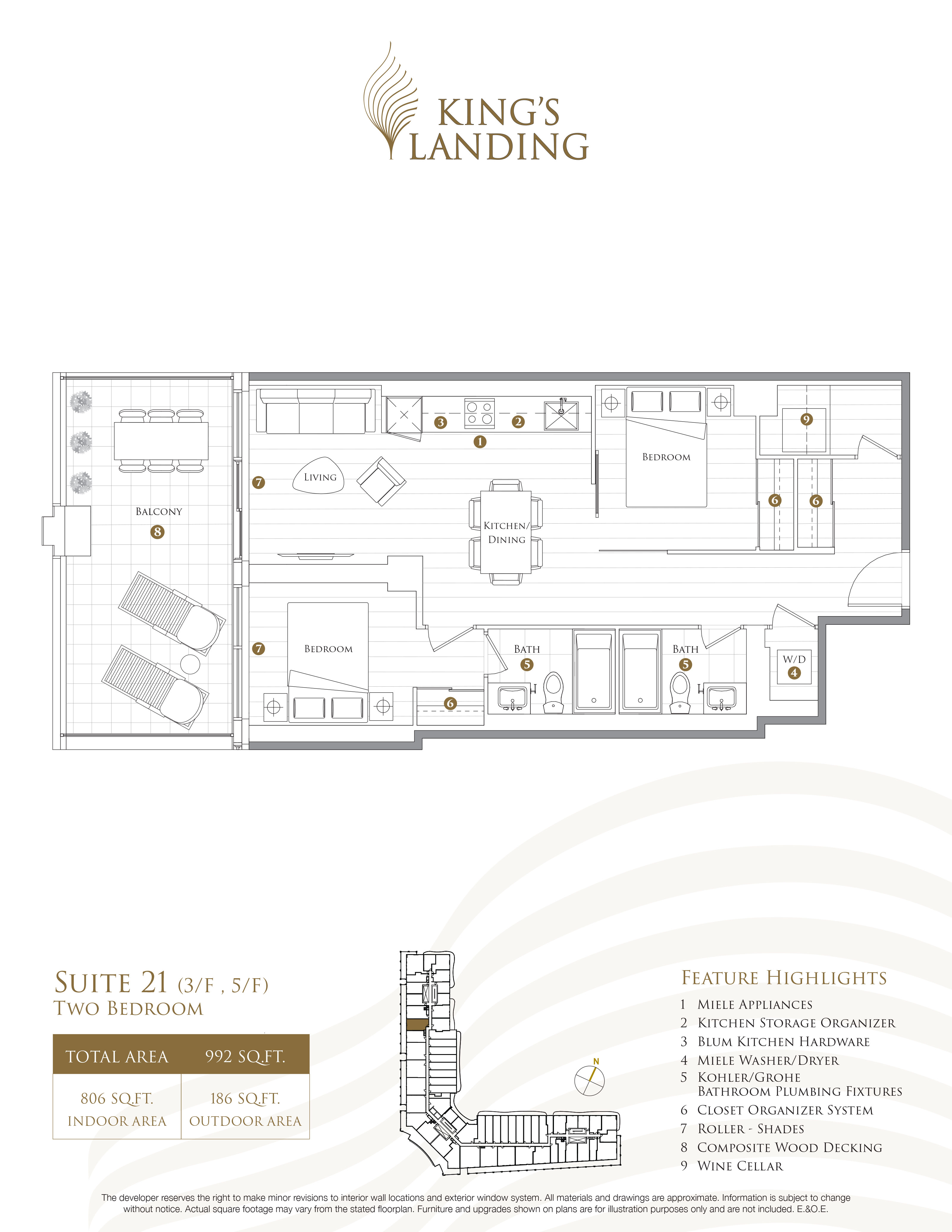 King's Landing Suite 21 (3/F, 5/F) Floor Plan, Toronto ON Livabl
