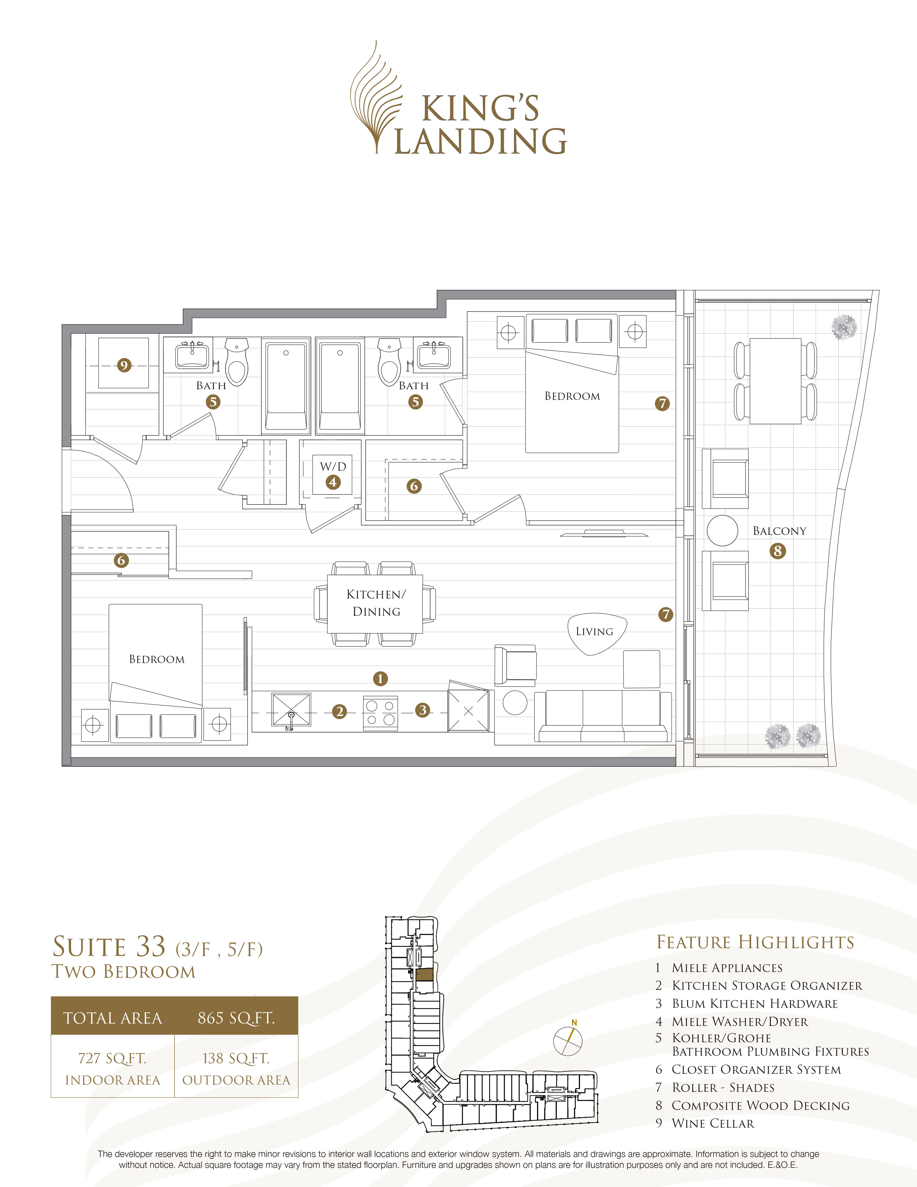 Suite 33 (3/F, 5/F) floor plan at King's Landing in Toronto, ON