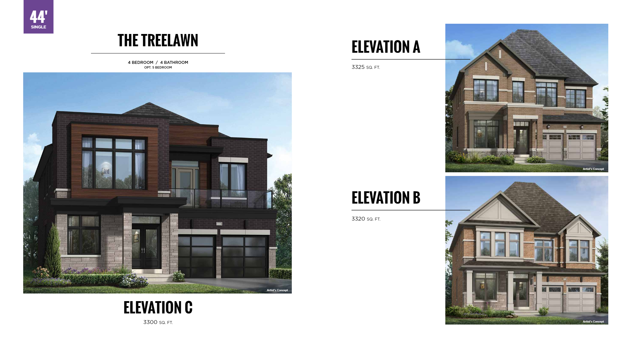 The Treelawn floor plan at New Kleinburg in Vaughan, ON