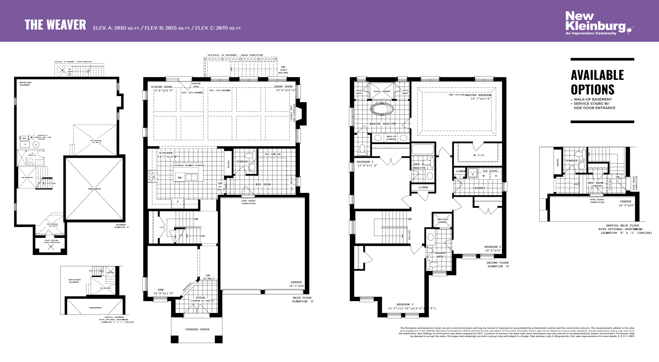 New Kleinburg The Weaver Floor Plans and Pricing
