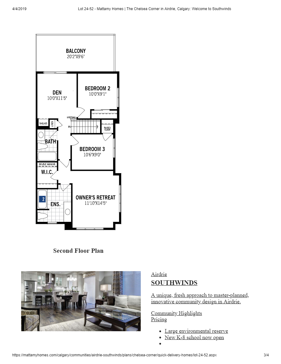 Southwinds by Mattamy Homes 192 Windford Street SW Floor Plans and Pricing