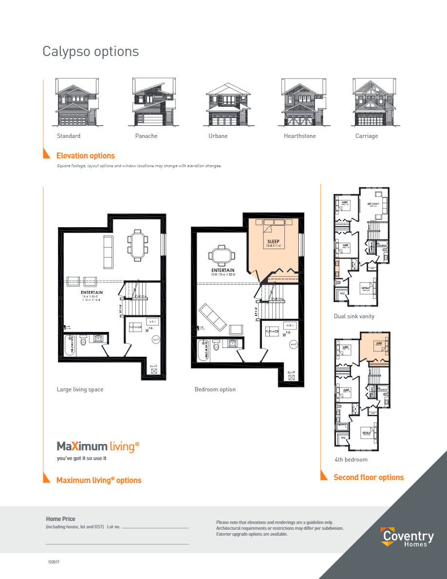 West Secord Calypso Floor Plans and Pricing
