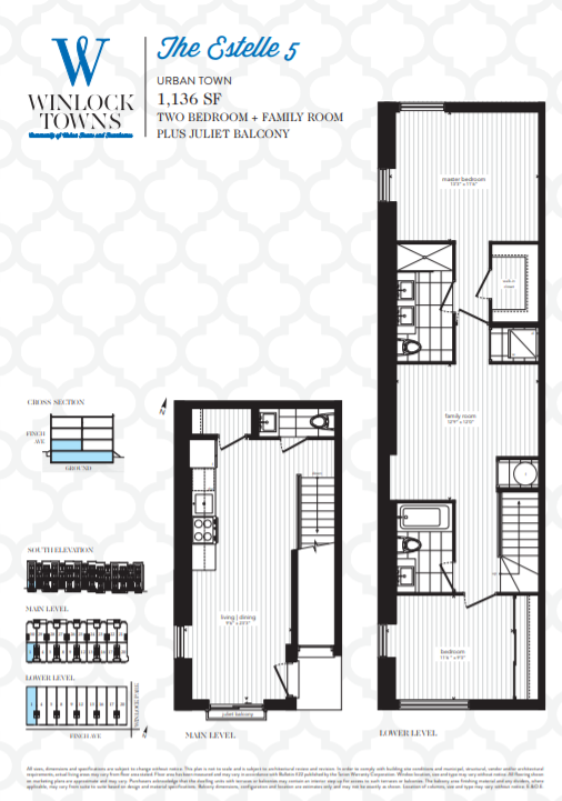 The Estelle 5 floor plan at Winlock Towns in Toronto, ON