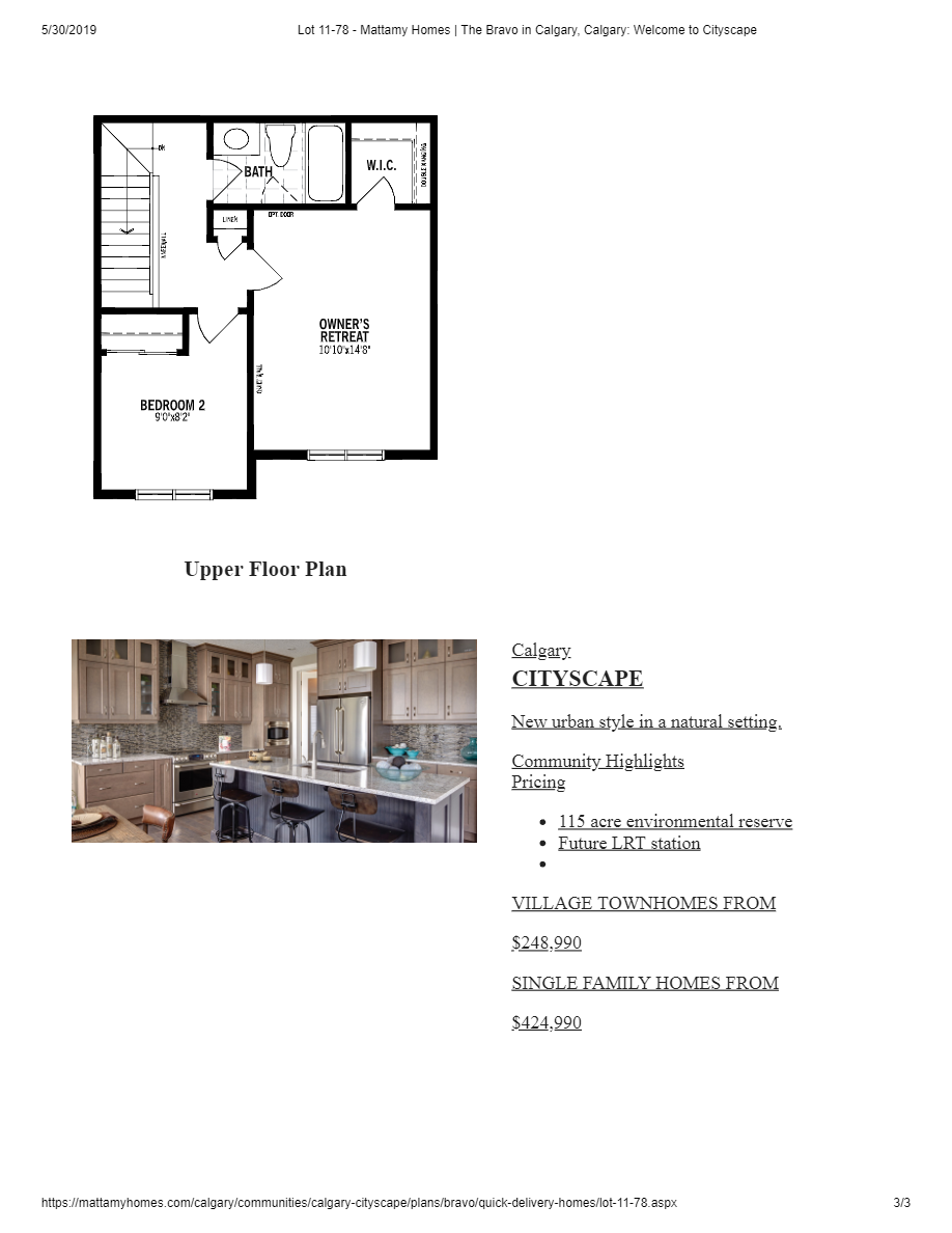 Cityscape by Mattamy Homes 69 CITYSCAPE ROW NE Floor Plans and Pricing