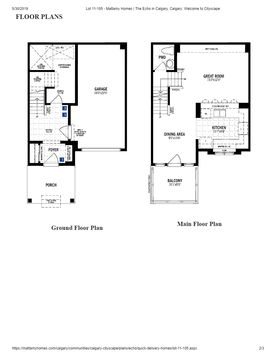 Cityscape by Mattamy Homes 261 CITYSCAPE COURT NE Floor Plans and