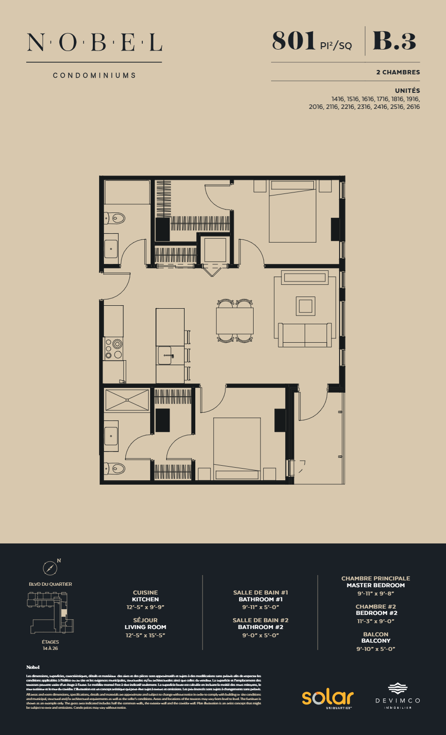 Residence B.3 at NOBEL Condominiums in Brossard, QC
