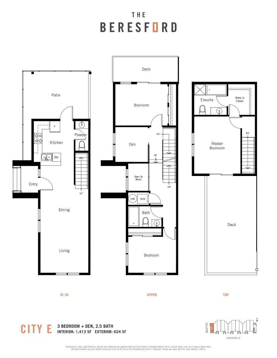 The Beresford E City Townhome Floor Plan, Burnaby BC Livabl
