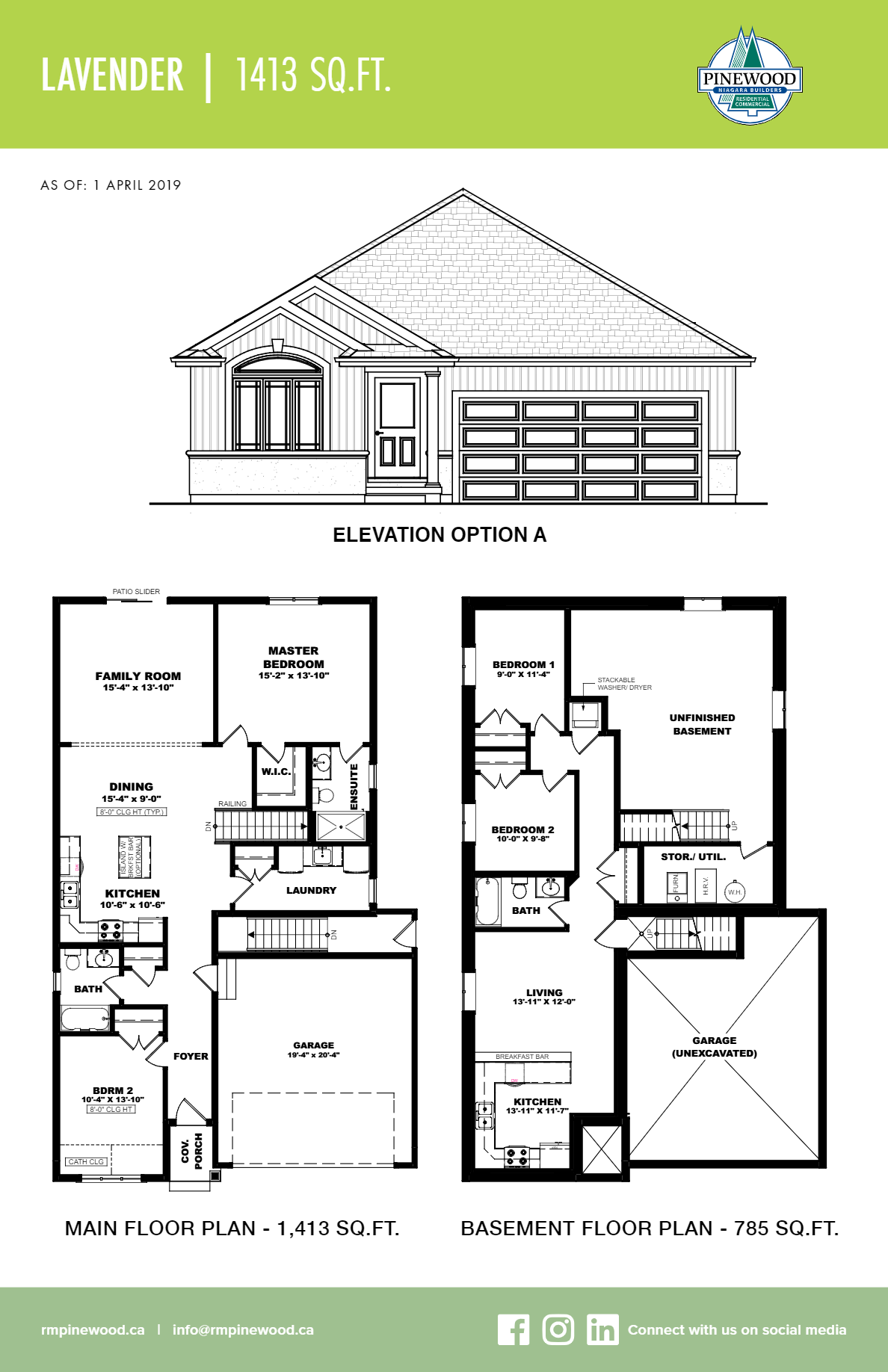 Pinewood Homes in Rolling Meadows Lavender Floor Plan, Thorold ON