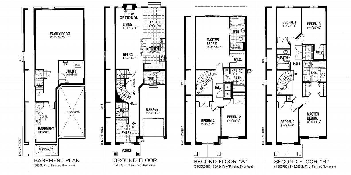Blackstone Kanata Urban Town Homes Diamond A Floor Plan, Ottawa ON