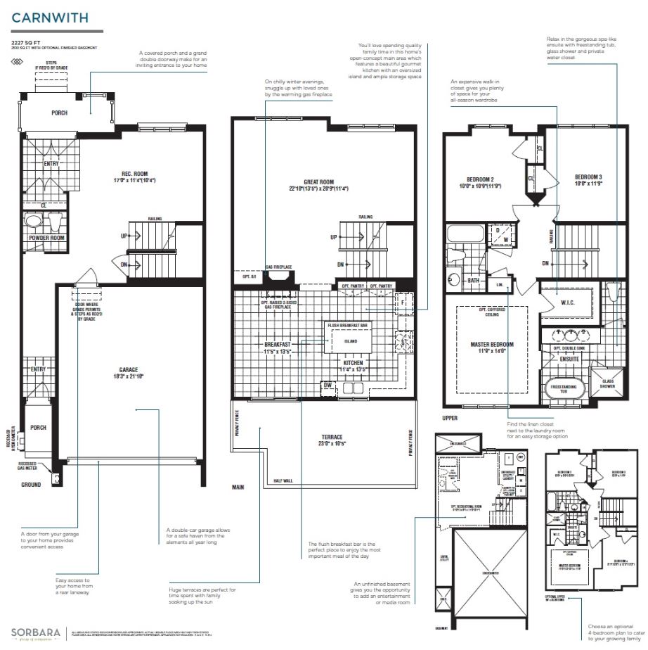 The Townhomes at Brooklin Corners Carnwith (Lot 22) Floor Plans and