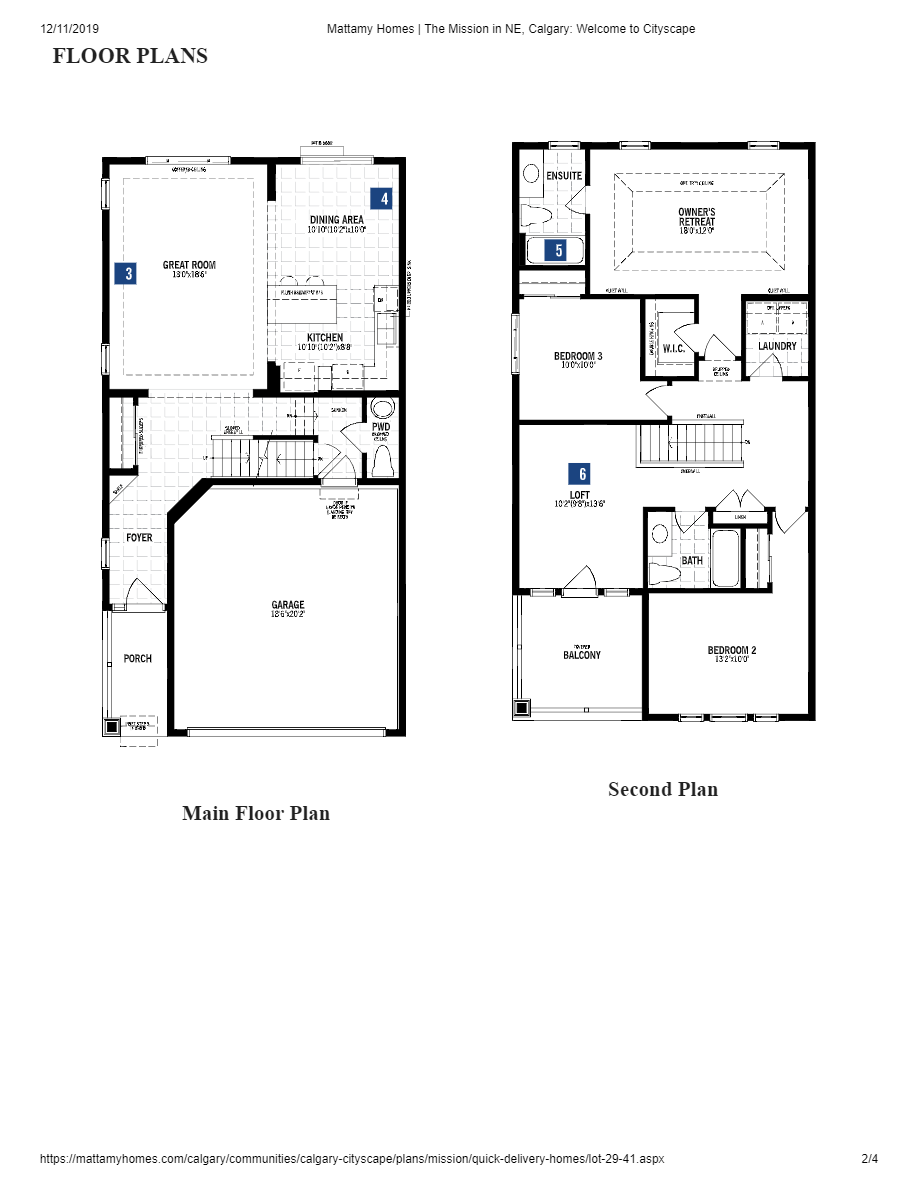 Cityscape by Mattamy Homes 89 CITYSIDE WAY NE Floor Plans and Pricing