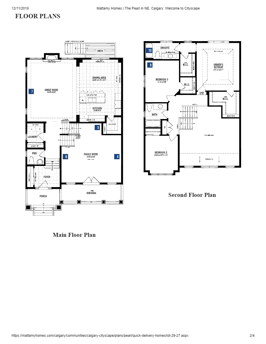 Cityscape by Mattamy Homes 105 CITYSIDE WAY NE Floor Plans and Pricing
