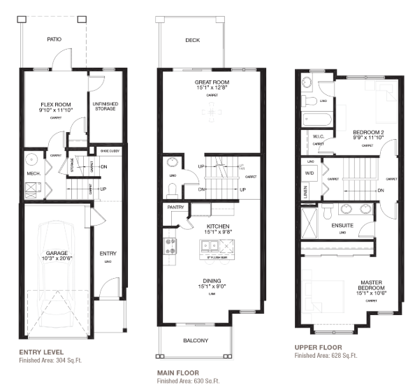 Verona Townhomes by Trico 170 Sage Hill Grove NW Floor Plans and
