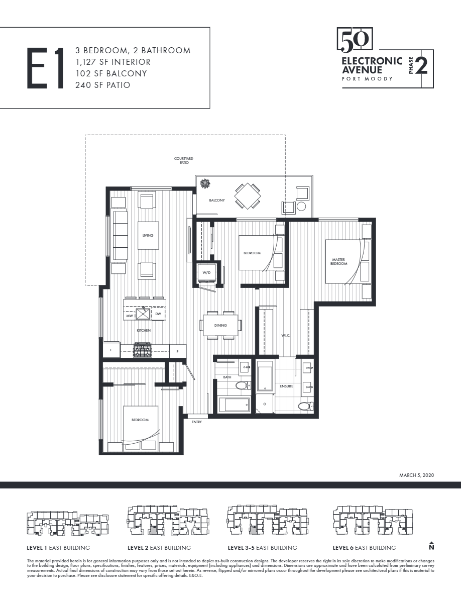 E1 floor plan at 50 Electronic Avenue in Port Moody, BC