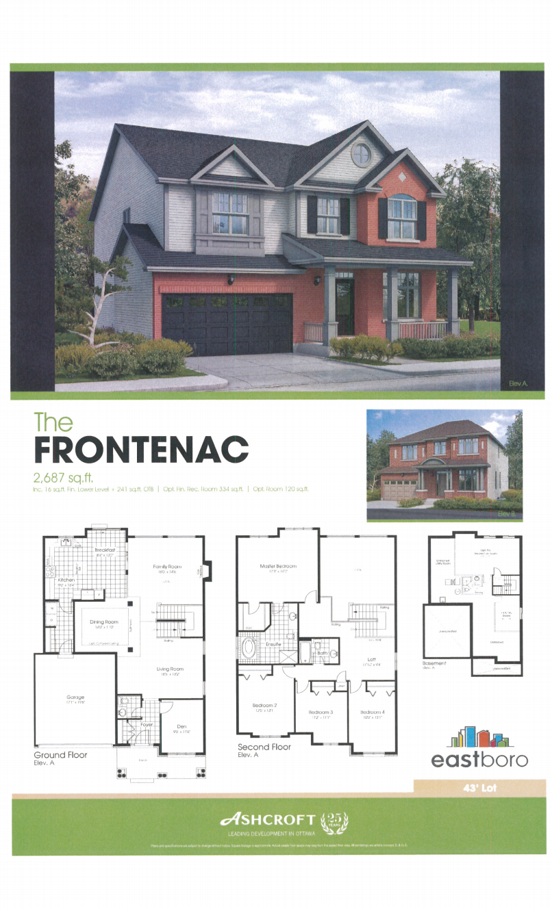 Eastboro Phase 3 Frontenac Floor Plans and Pricing