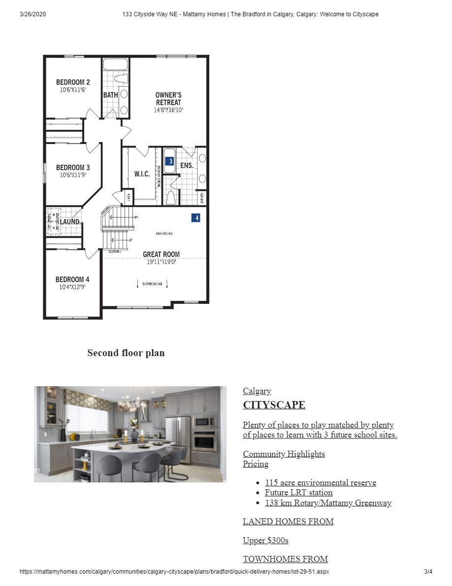 Cityscape by Mattamy Homes 133 Cityside Way NE Floor Plans and Pricing