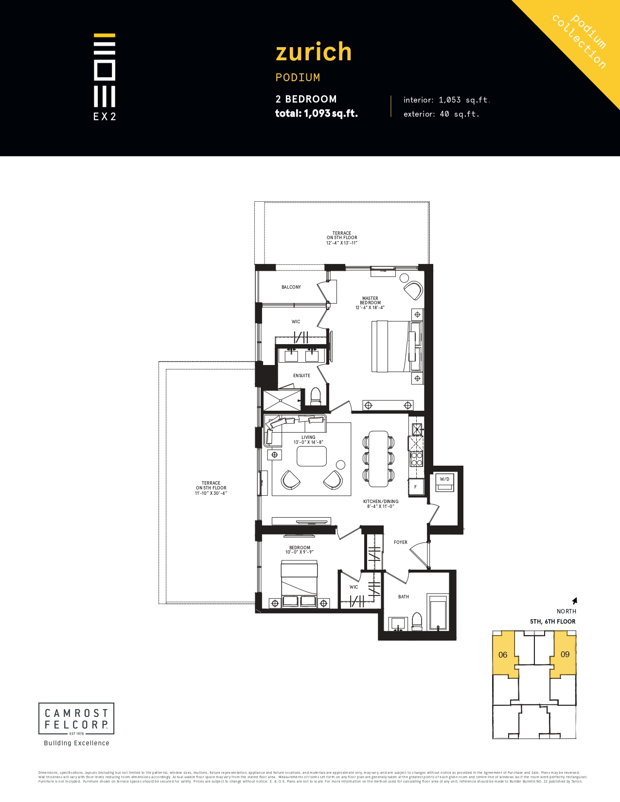 EXS CONDOS Zurich Podium Terrace Floor Plan, Mississauga ON Livabl