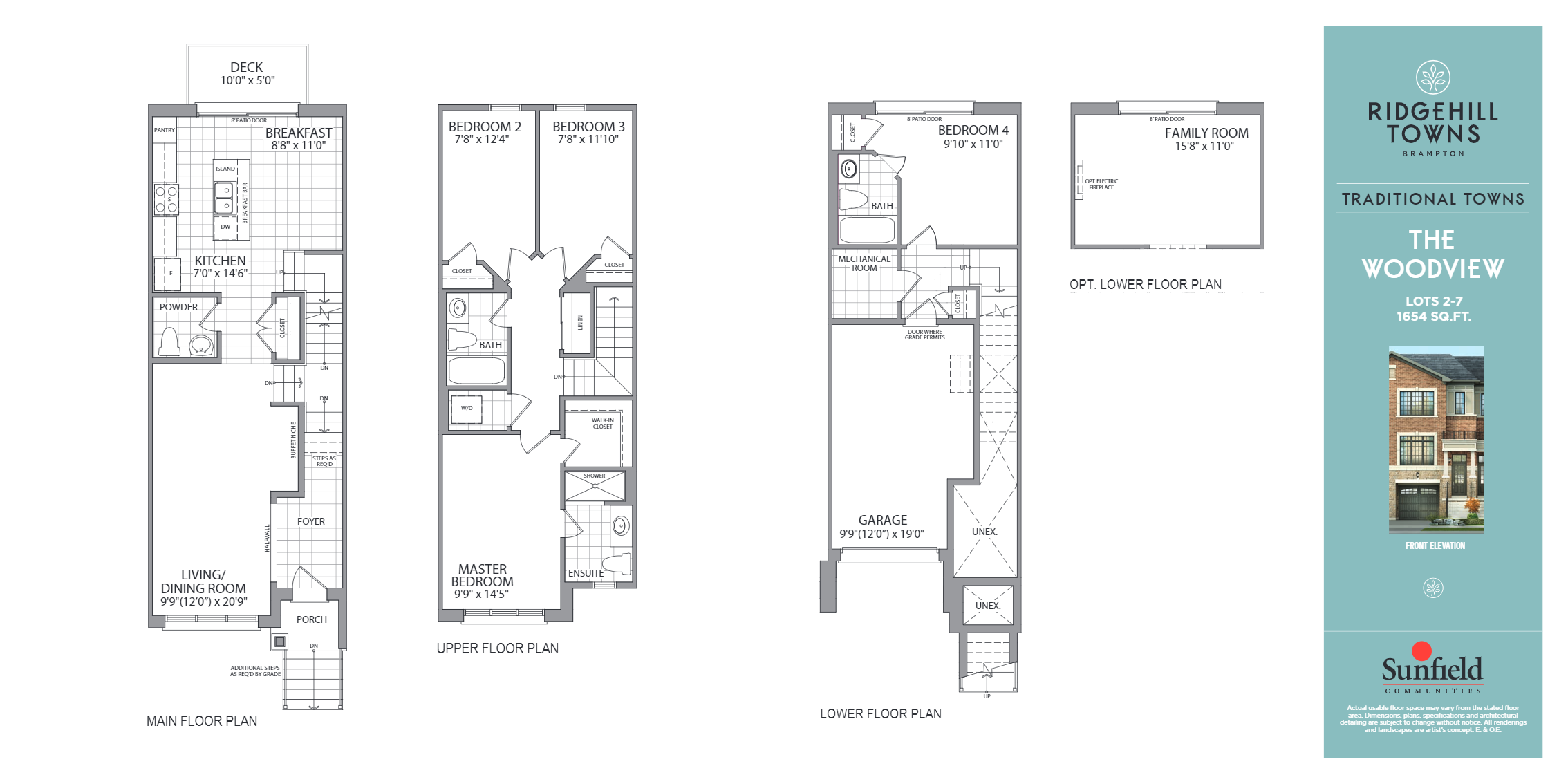 Ridgehill Towns The Woodview Floor Plans and Pricing