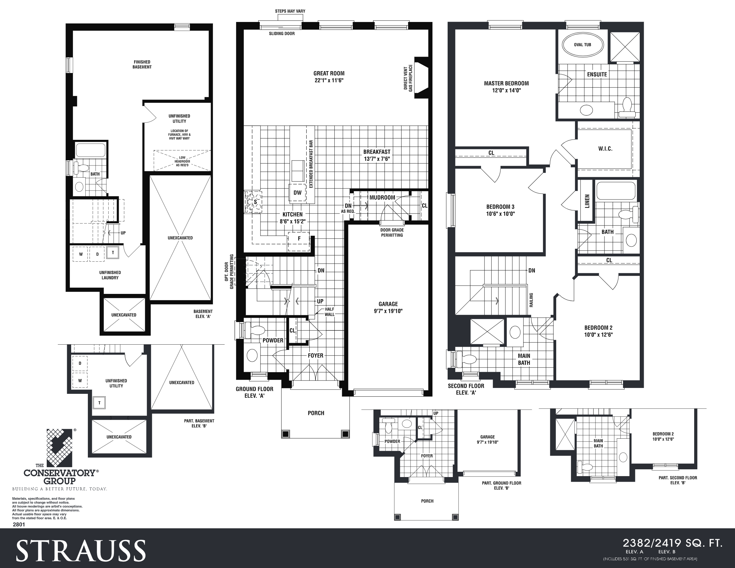 Strauss floor plan at Trinity Village in Brampton, ON