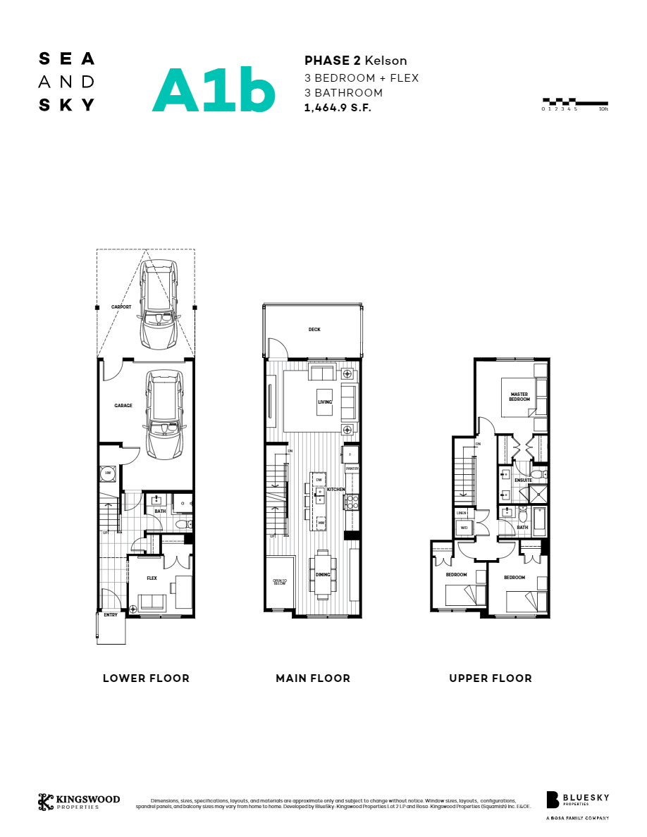 A1b (Phase 2) floor plan at SEAandSKY Parkside Homes in Squamish, BC