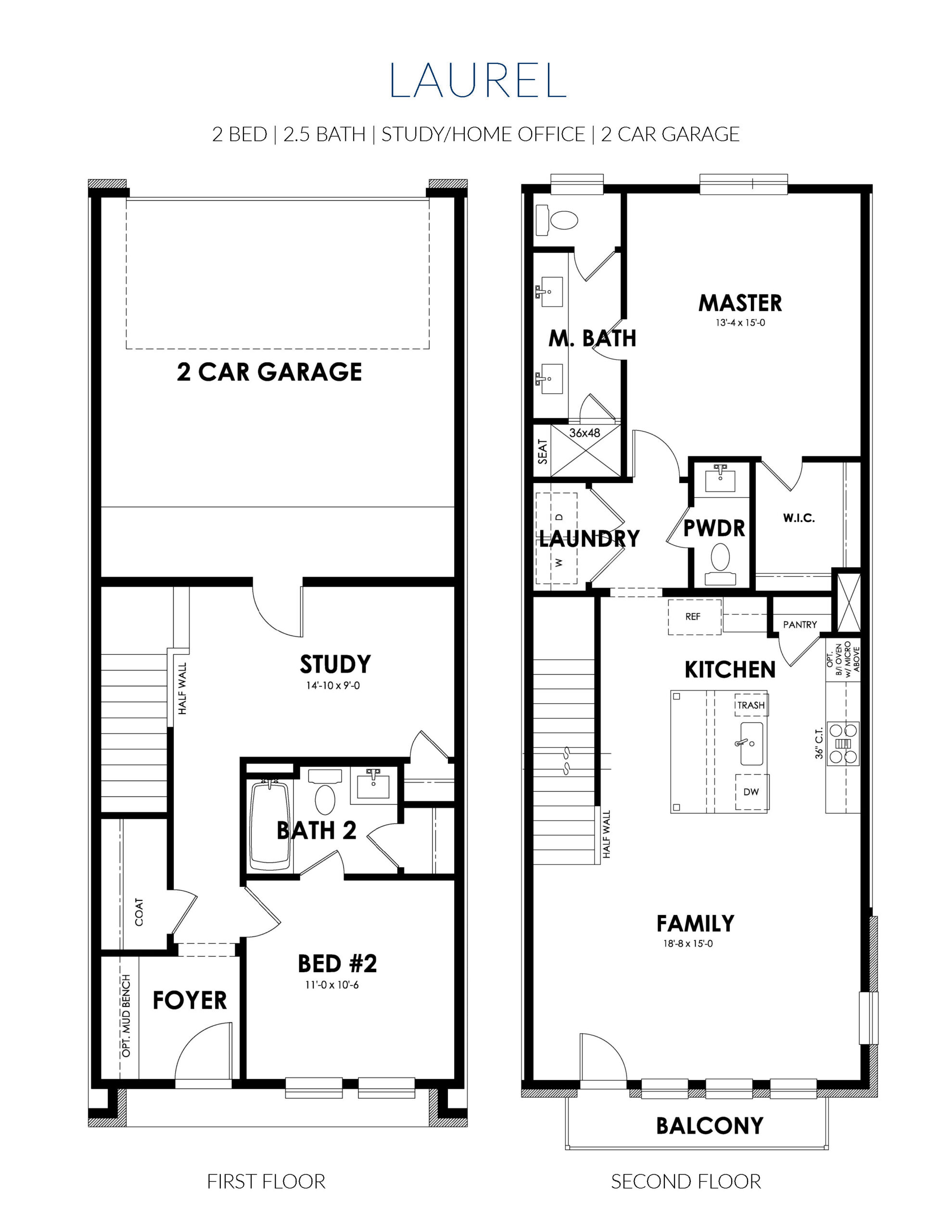 Laurel floor plan at Stevens Park Townhomes in Dallas, TX