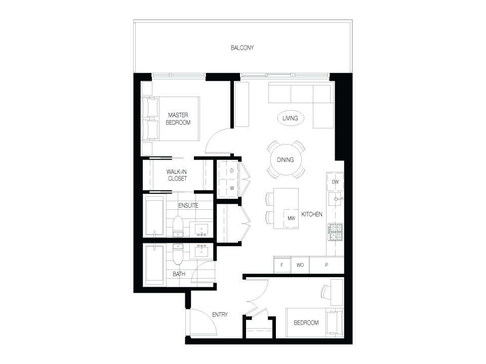 B2 floor plan at The City of Lougheed Towers 1 & 2 in Burnaby, BC B2 floor plan at The City of Lougheed Towers 1 & 2 in Burnaby, BC