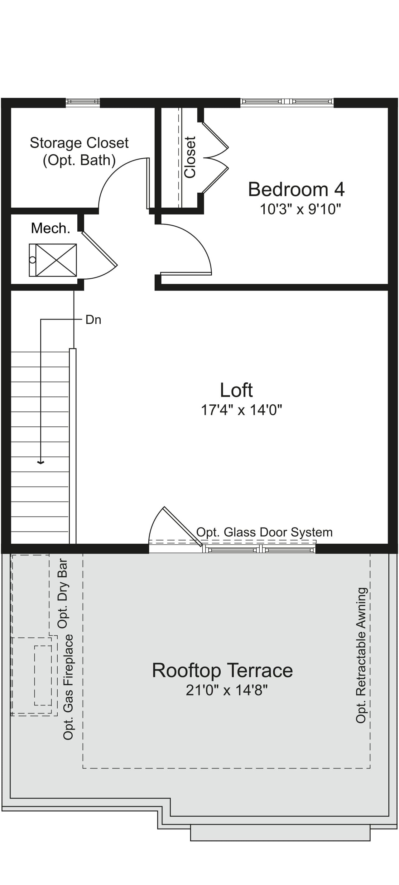 The Cypress floor plan at Cabin John Village Townhomes in Potomac, MD