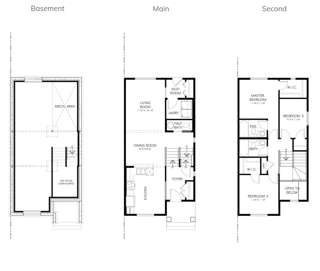 Flora floor plan at Saddlestone in Calgary, AB