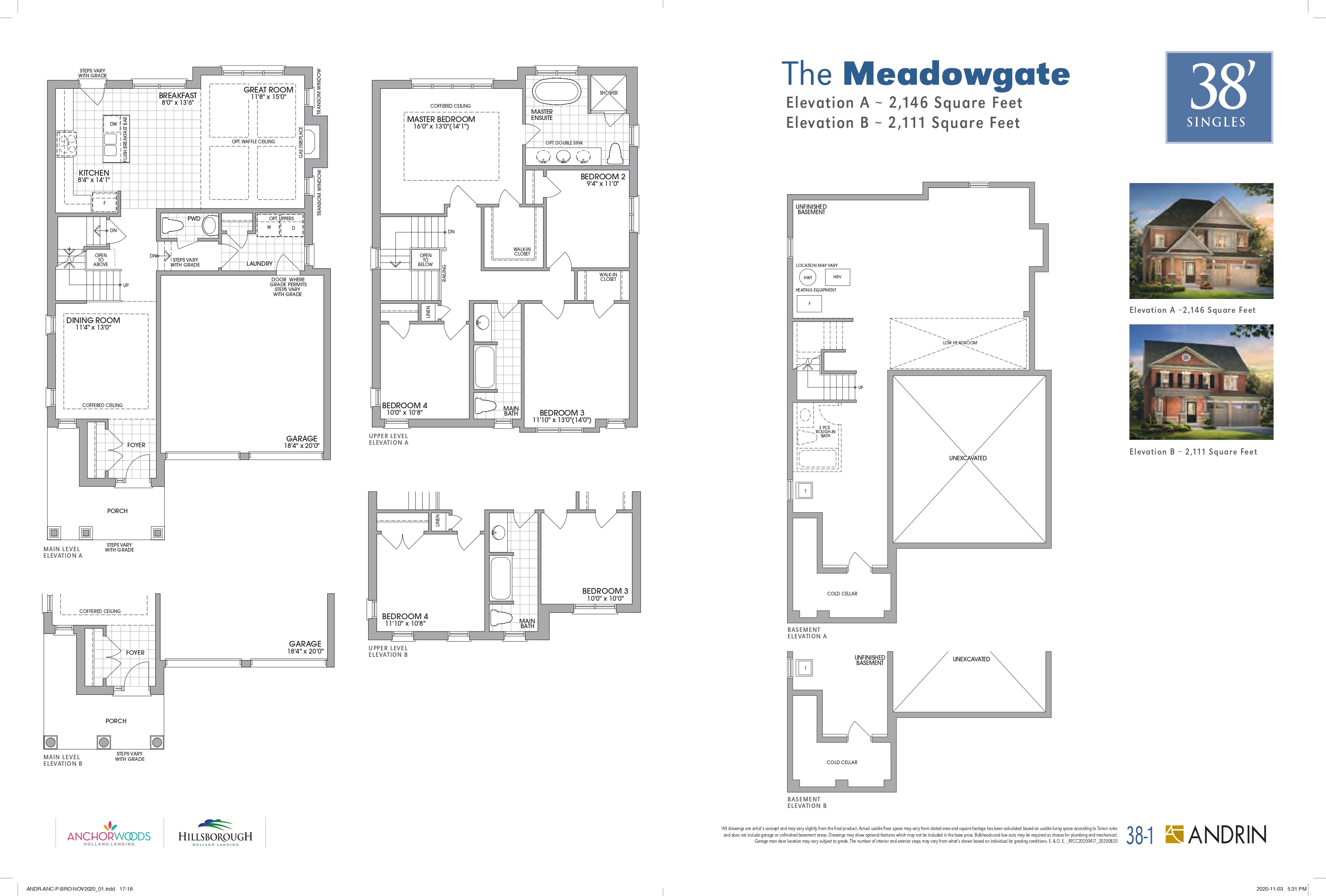 Anchor Woods The Meadowgate Elev. B Floor Plans and Pricing