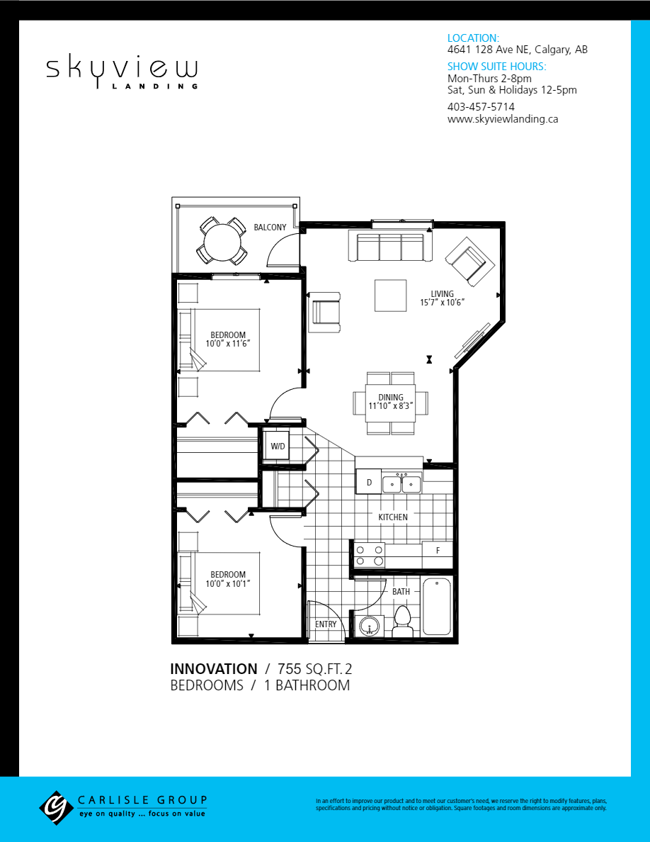 Skyview Landing Innovation Floor Plan, Calgary AB Livabl