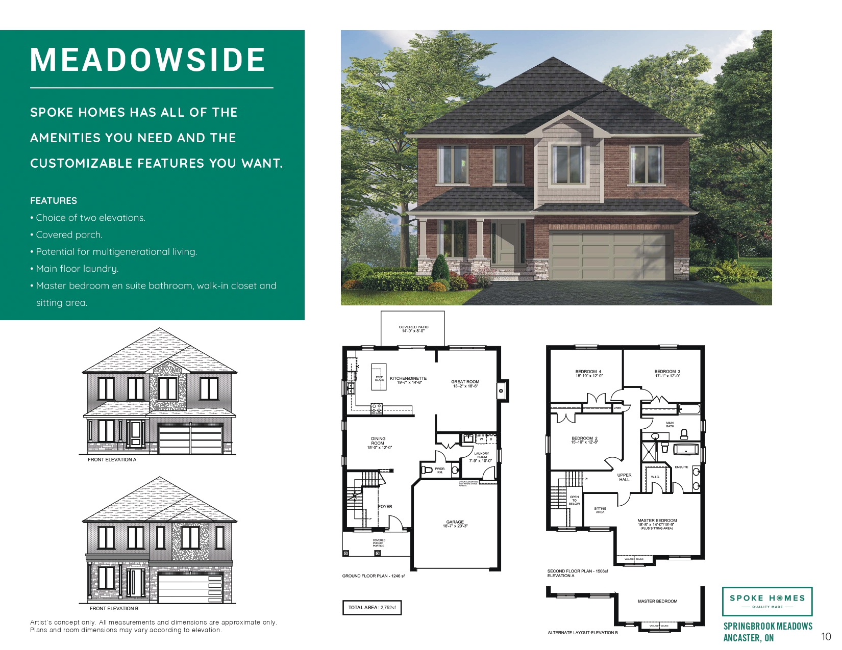 Springbrook Meadows Meadowside Floor Plan, Hamilton ON Livabl