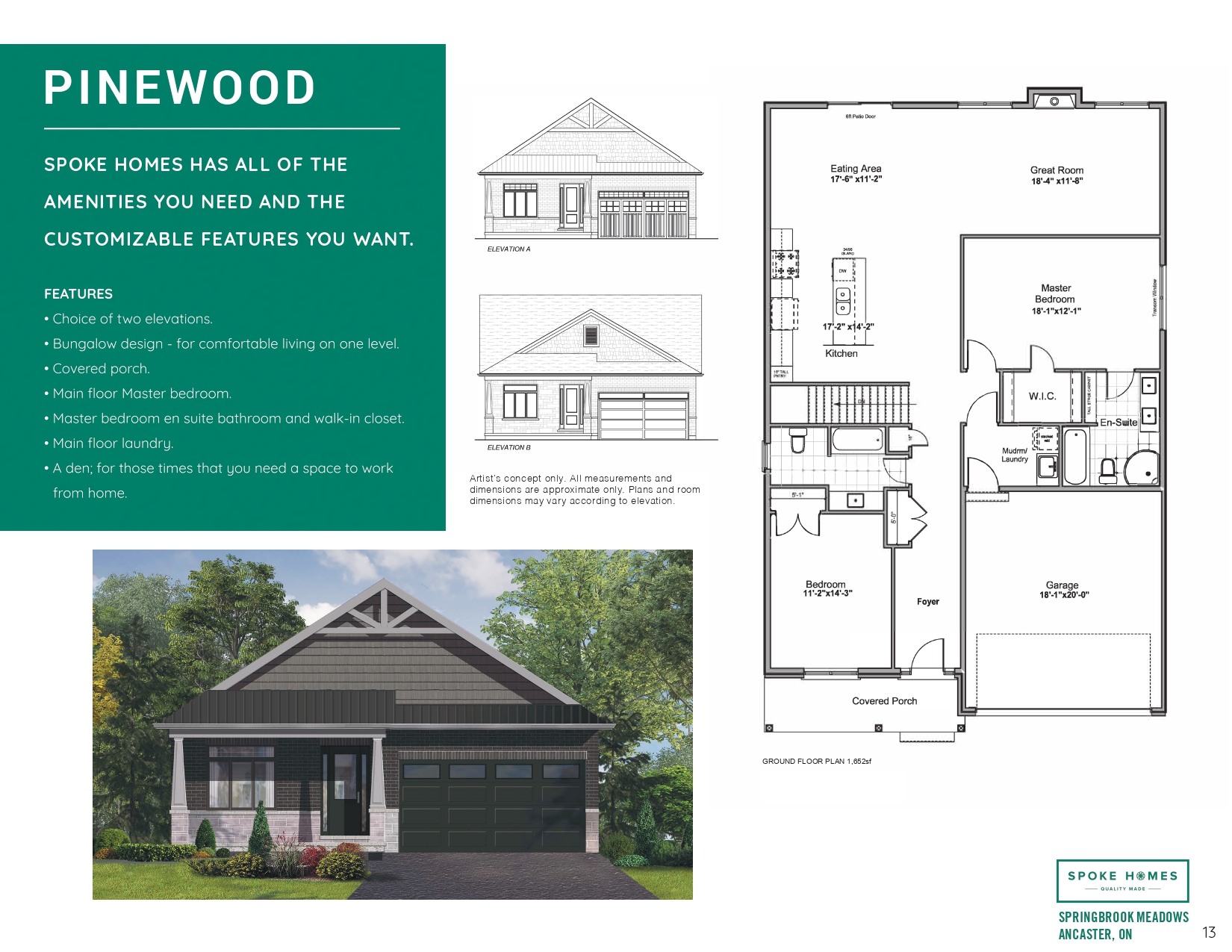 Springbrook Meadows Pinewood Floor Plan, Hamilton ON Livabl