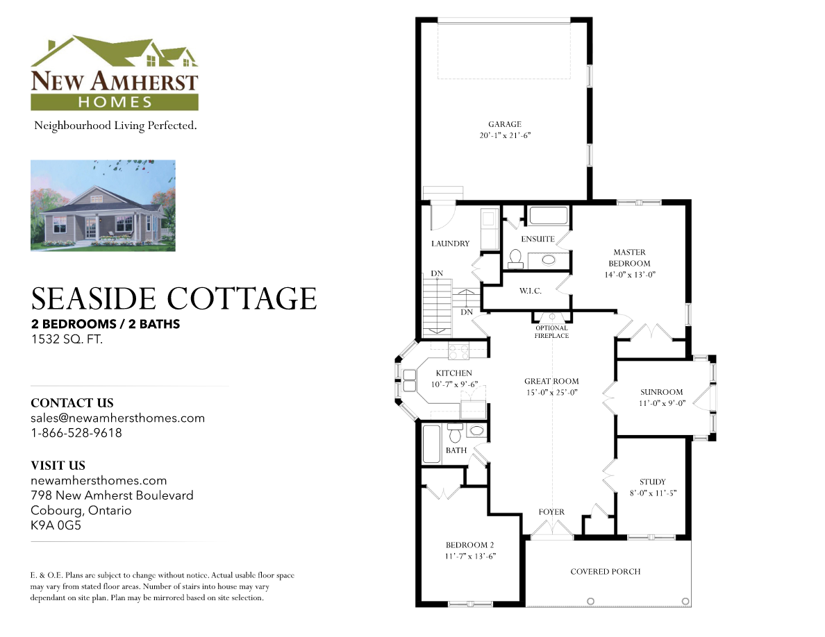 New Amherst Village Seaside Cottage Floor Plan, Cobourg ON Livabl
