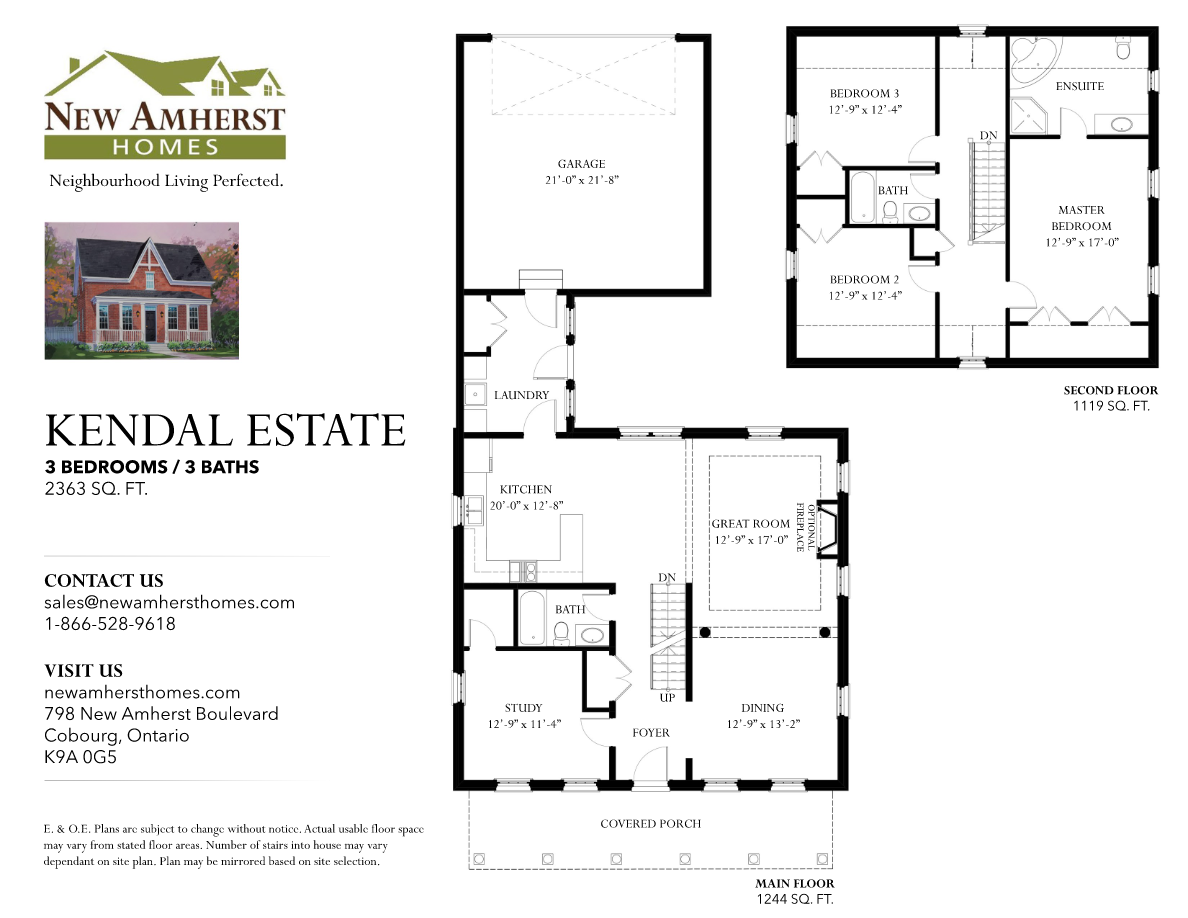 New Amherst Village Kendal Estate Floor Plan, Cobourg ON Livabl