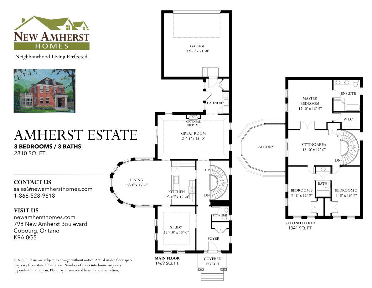 New Amherst Village Amherst Estate Floor Plan, Cobourg ON Livabl