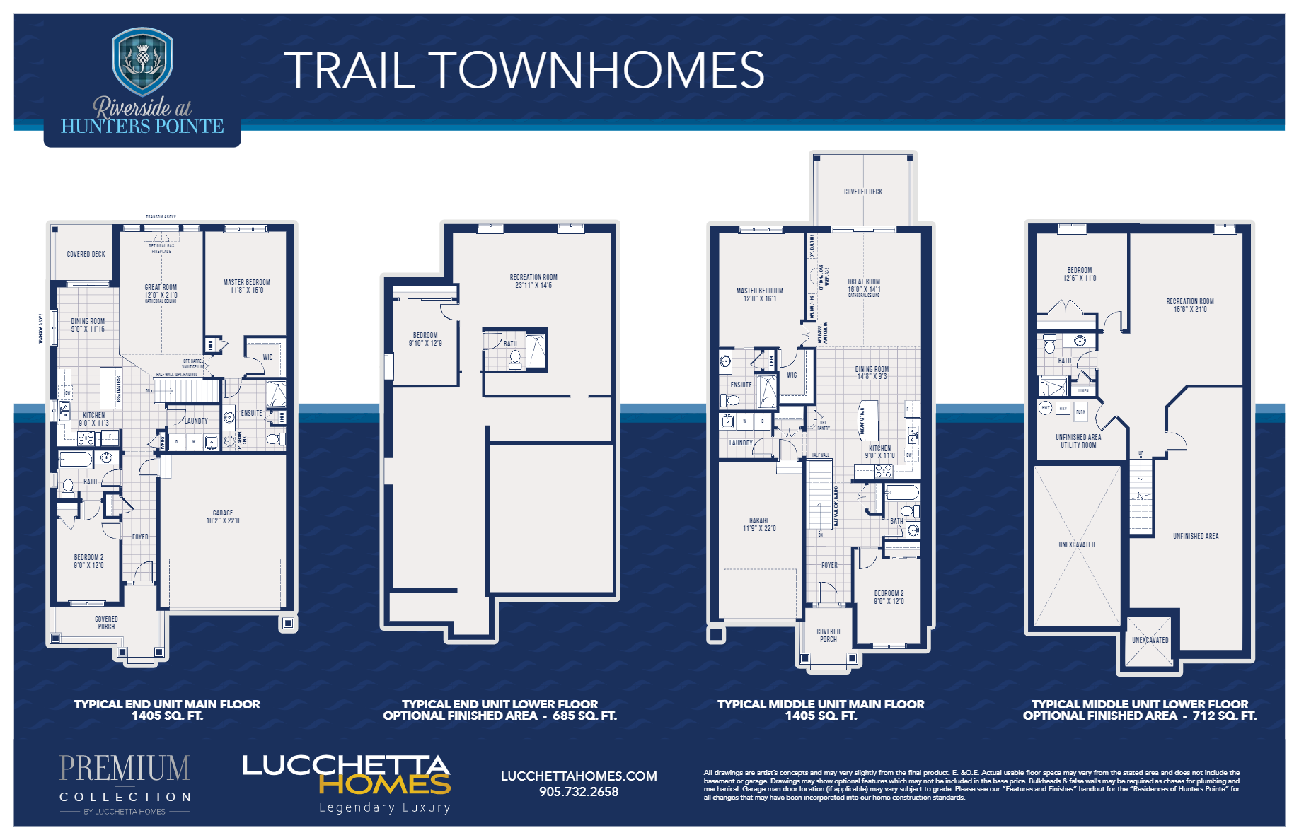 The Residences at Hunters Pointe Interior Unit Floor Plan, Welland ON
