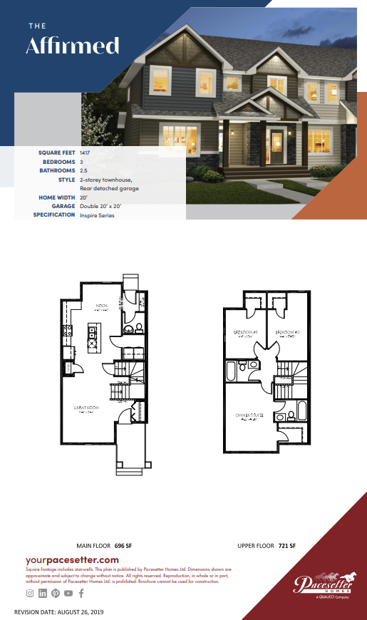 Walker Summit Townhomes Affirmed Floor Plan, Edmonton AB Livabl