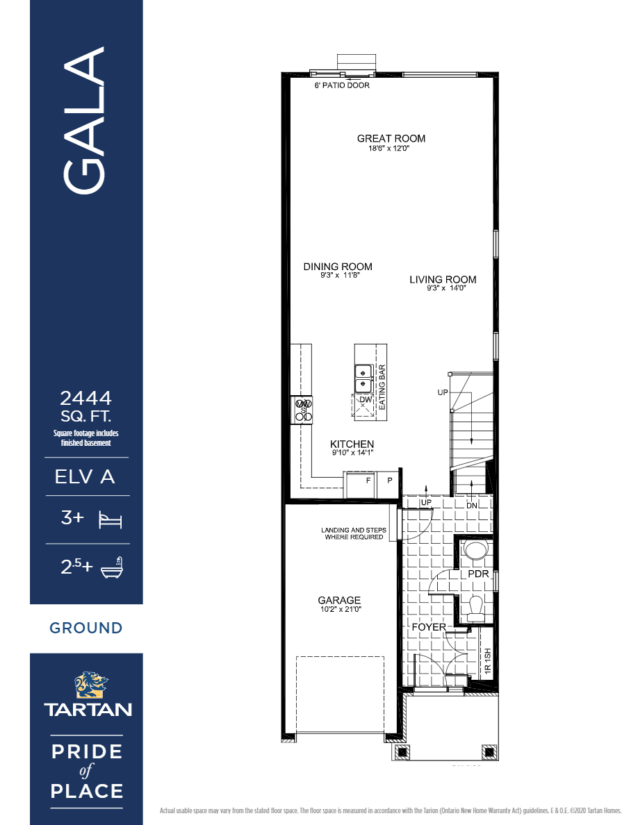 Findlay Creek Village (Tartan) Gala Floor Plan, Ottawa ON Livabl
