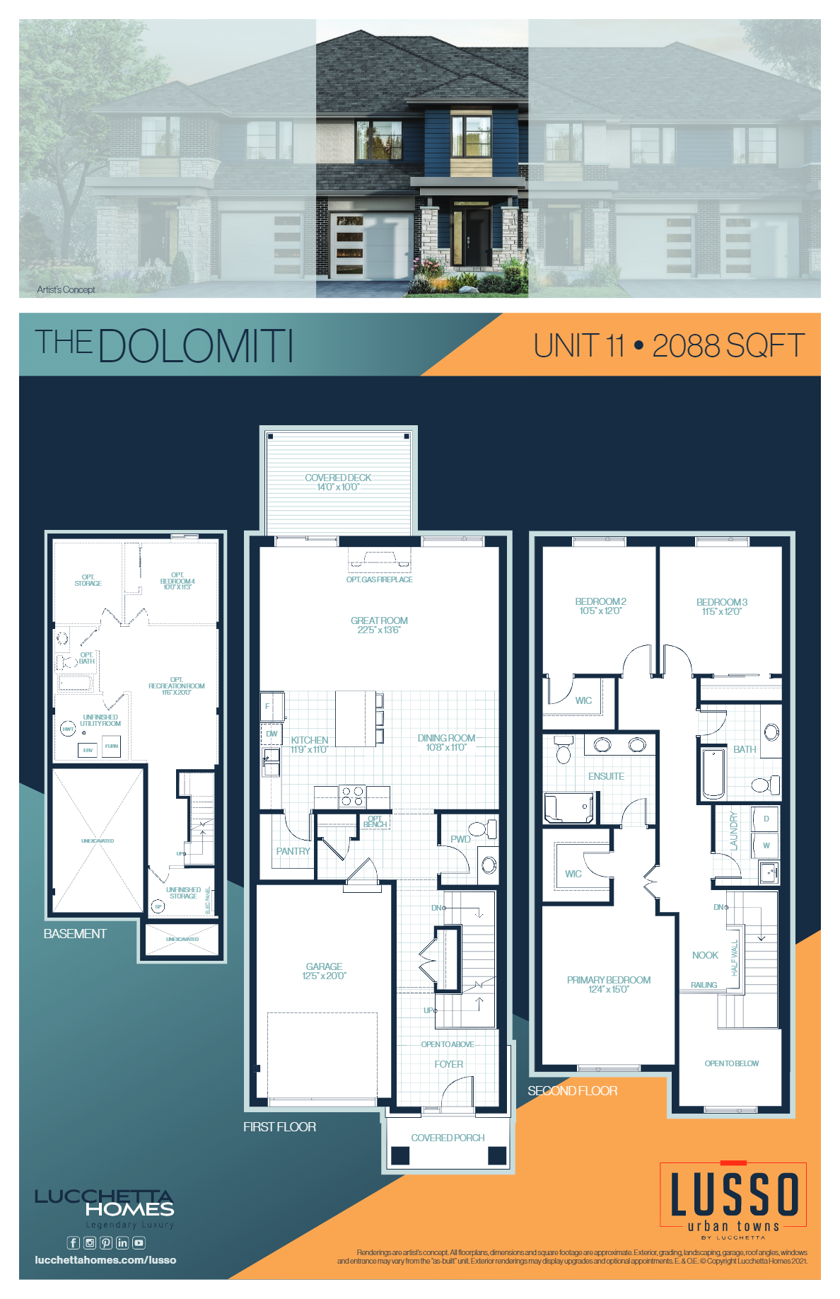 Lusso Urban Towns Dolomiti Floor Plan, St. Catharines ON Livabl