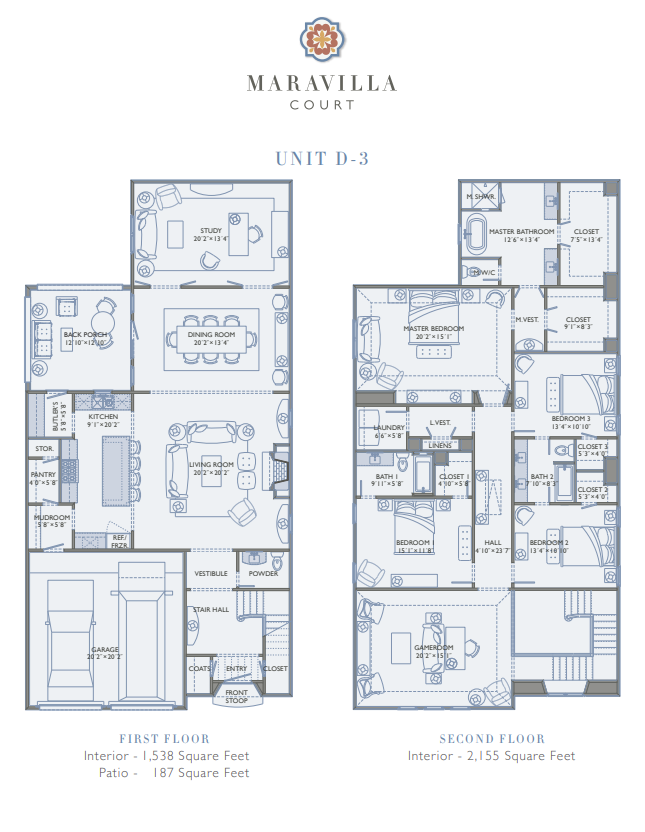 Maravilla Court Unit D3 Floor Plans and Pricing