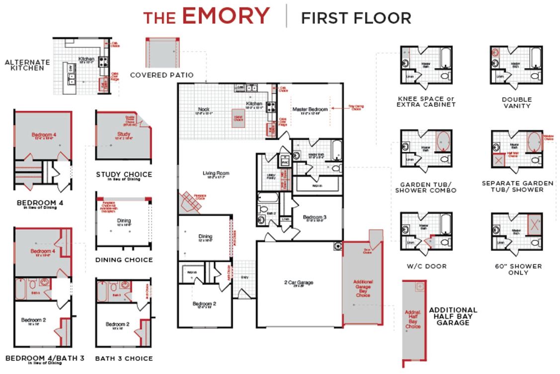 Emory50s floor plan at Glen Crossing in Celina, TX