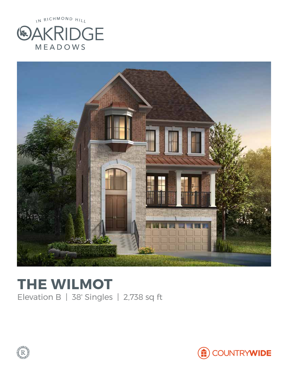 Oakridge Meadows The Wilmot Elev. B Floor Plan, Richmond Hill ON