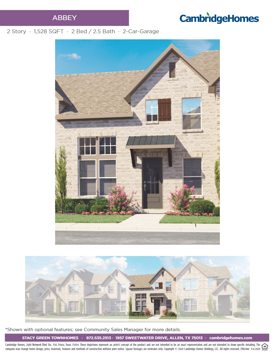 Stacy Green Townhomes Abby Floor Plans and Pricing